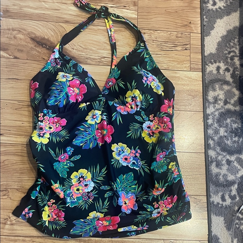 Floral Halter Tankini Top women’s size XL Hawain OLD NAVY